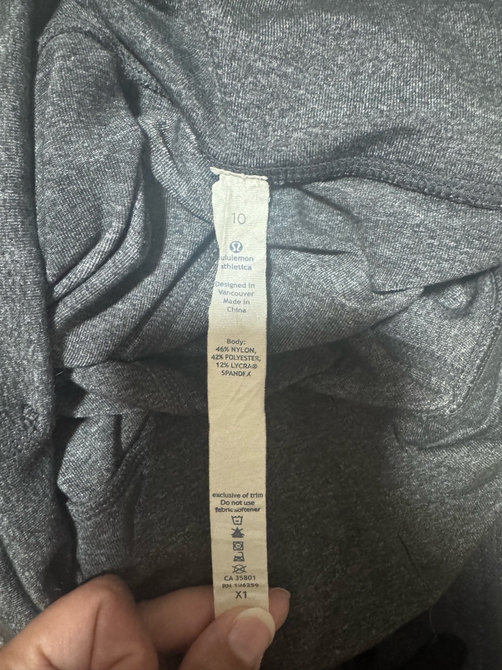 Lululemon Grey Straight Leg Athletic Pants Drawstring Size 10 - Picture 3 of 4
